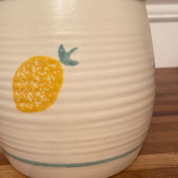 Vintage Lemon Canister Stoneware Jar with Lid - Picture 9 of 10